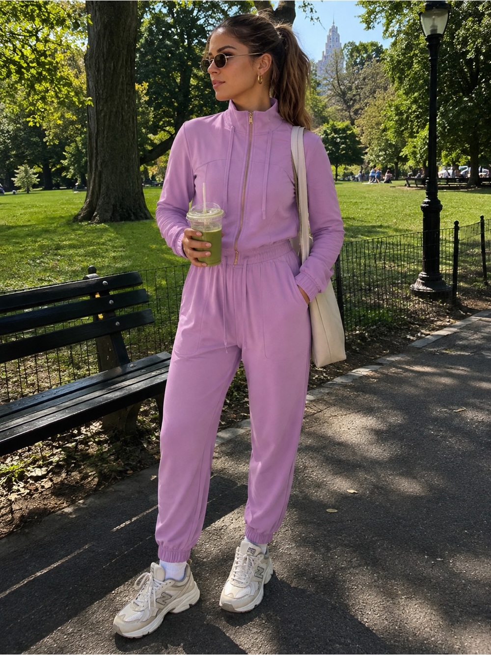 Lavender‎ Women's Zip-Front Jumpsuit